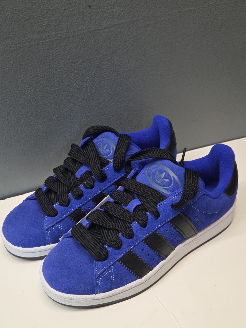 adidas Royal Blue and Black Suede Low-Top Sneakers